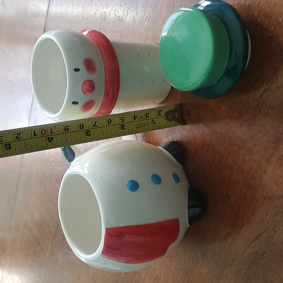 Pier 1 Tea Infuser/Steeper Cup Holiday Snowman Christmas Coffee Mug - Picture 11 of 13